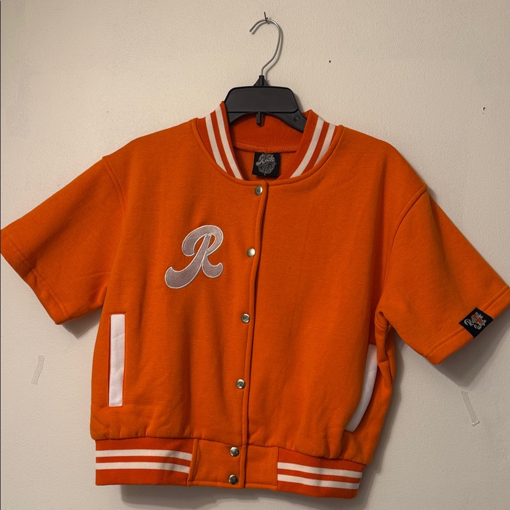 Orange mujer Varsity Jacket